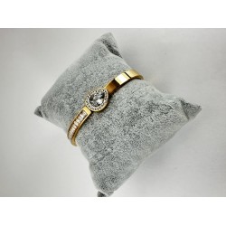 Bronz Damla Taşlı Bileklik